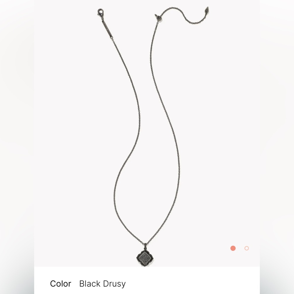 Mallory Gunmetal Pendant Necklace in Black Drusy